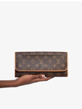 Vintage Louis Vuitton Pochette Twin GM LV Monogram 2-Way Clutch Crossbody Bag